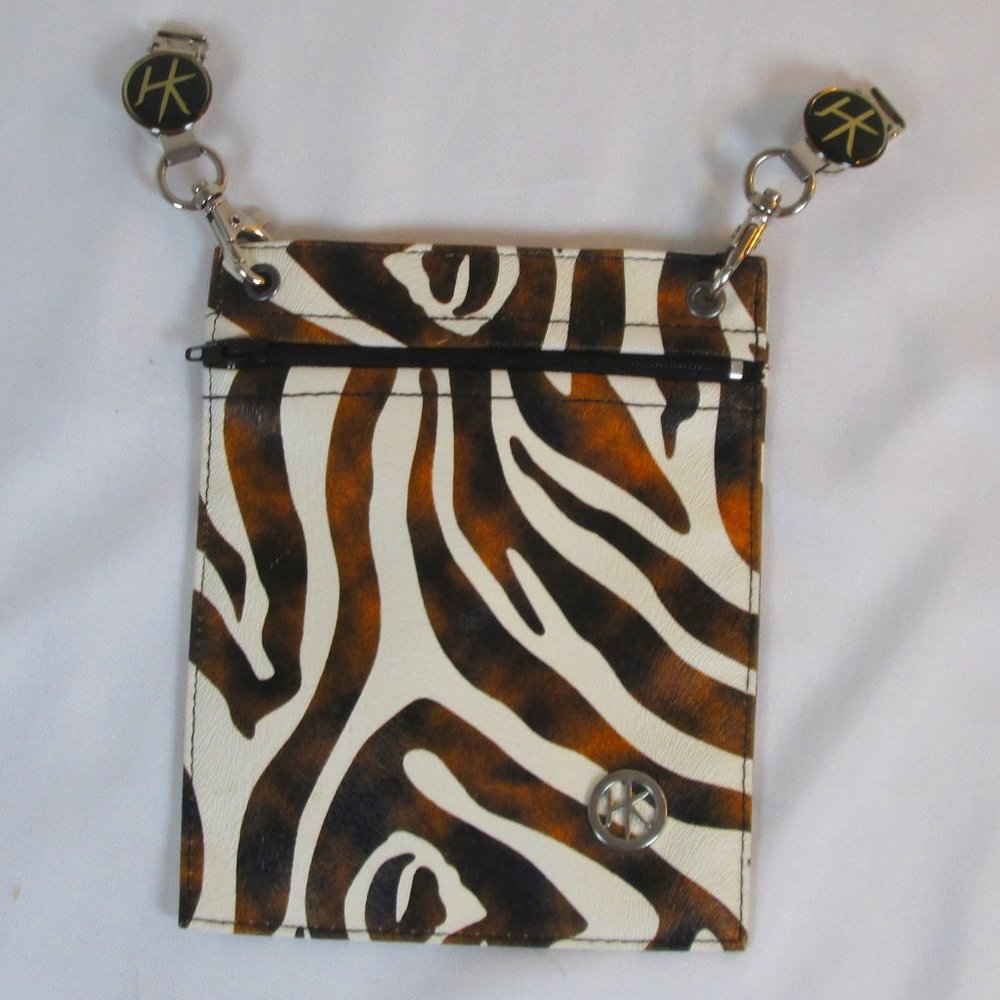 Hip Klip Brown Zebra Stripped Hip Pocket\Wallet Size Medium Pre-owned Go…